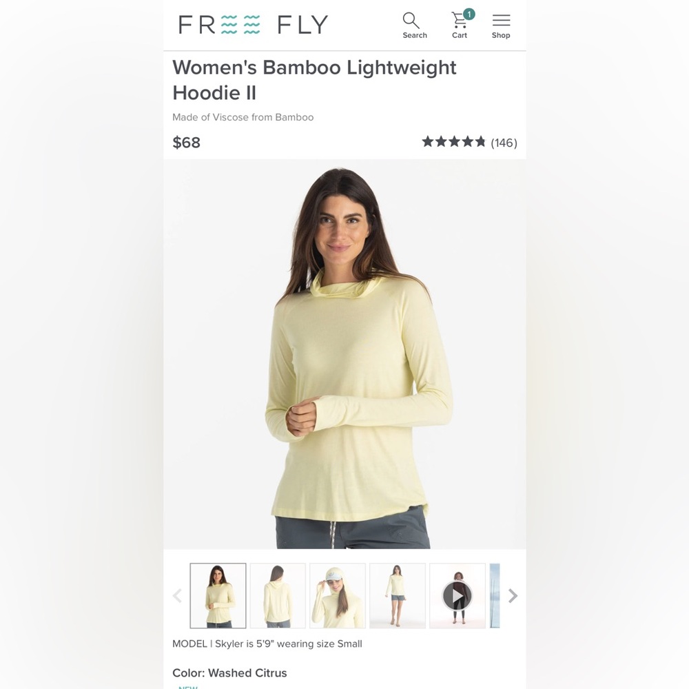 Lightweight FreeFly Apparel hoodie - Size Large